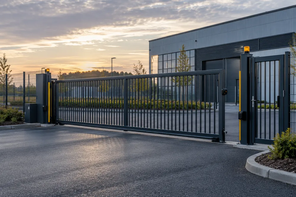 Sliding security gate with a separate pedestrian entrance
